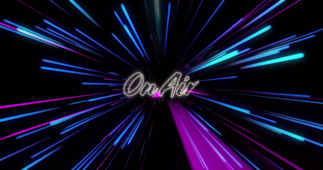 On Air Text with Vibrant Neon Light Trails