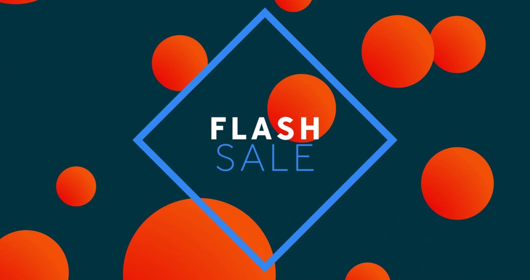 Digital Flash Sale Advertisement Over Abstract Red Circles