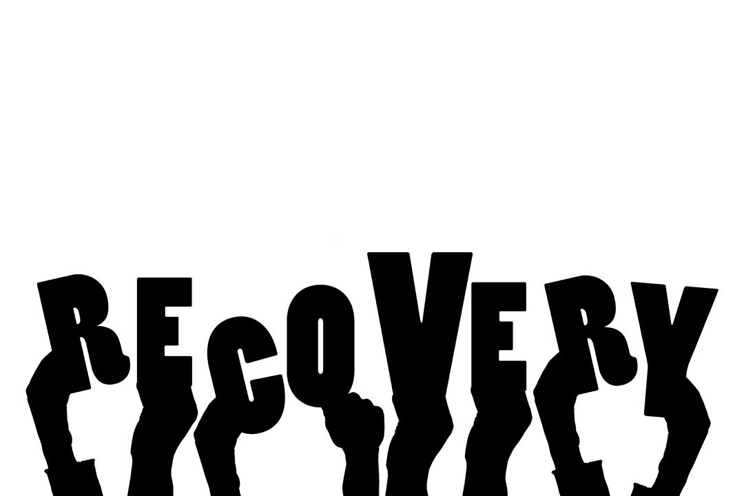 Transparent Illustration of Hands with Recovery Message