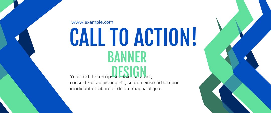 Bold Geometric Call to Action Banner with Modern Typography