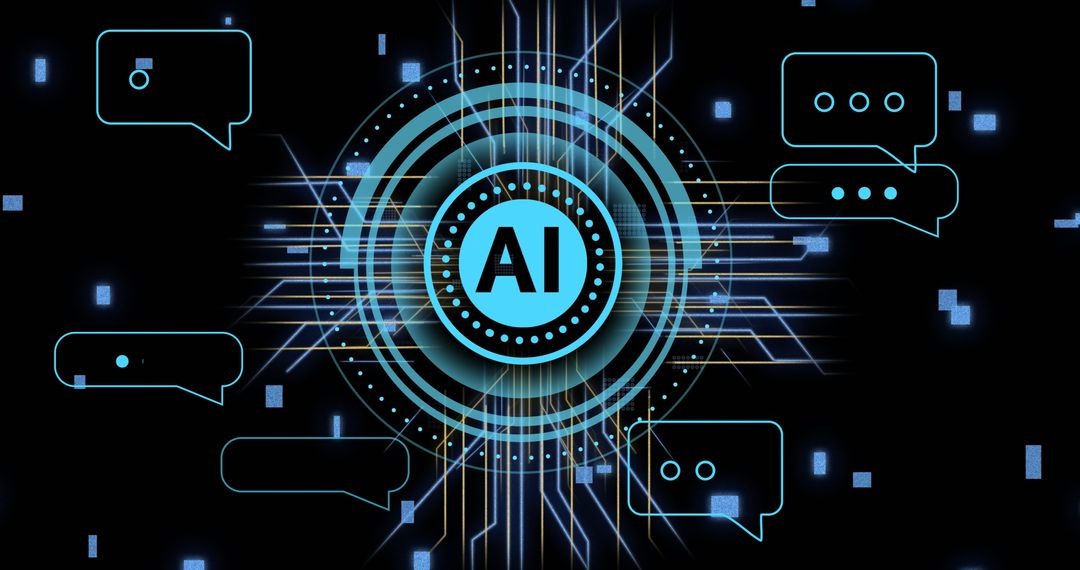 AI Data Processing with Chatbot Interaction Concept