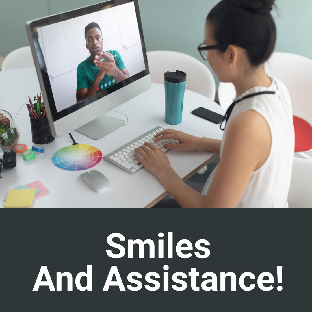 Virtual Meeting Video Call with Professional from Home Office Workspace