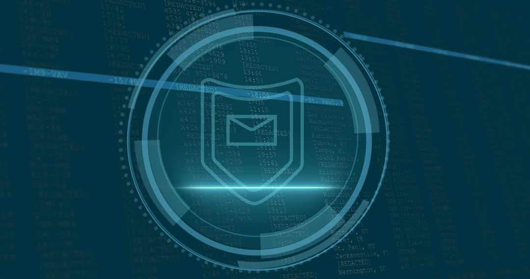 Digital Interface Technology Concept with Shield Icon