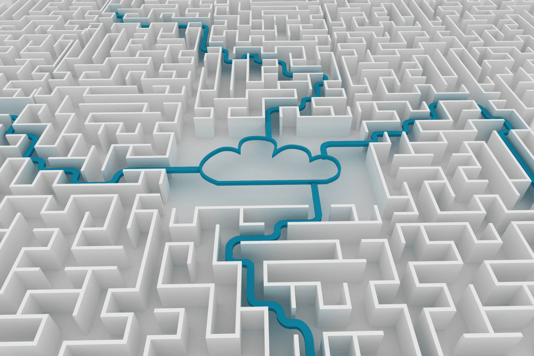Transparent Maze with Cloud Shape Showing Connectivity Path - Download Free Stock Images Pikwizard.com