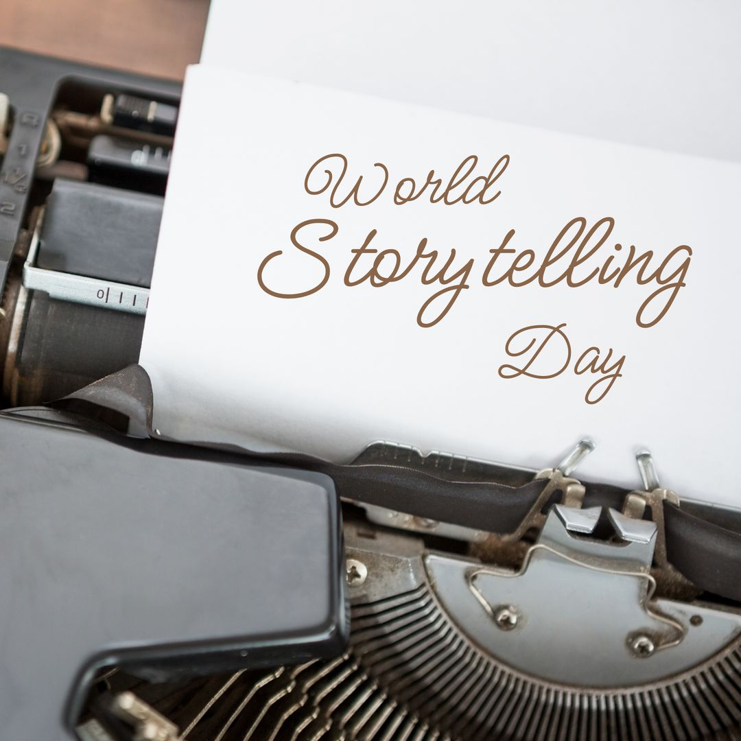 World Storytelling Day Typewriter with Celebration Theme