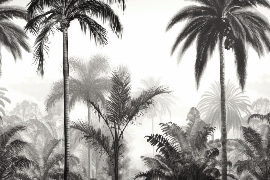 Multiple palm trees on white background, created using generative ai technology - Free Images, Stock Photos and Pictures on Pikwizard.com