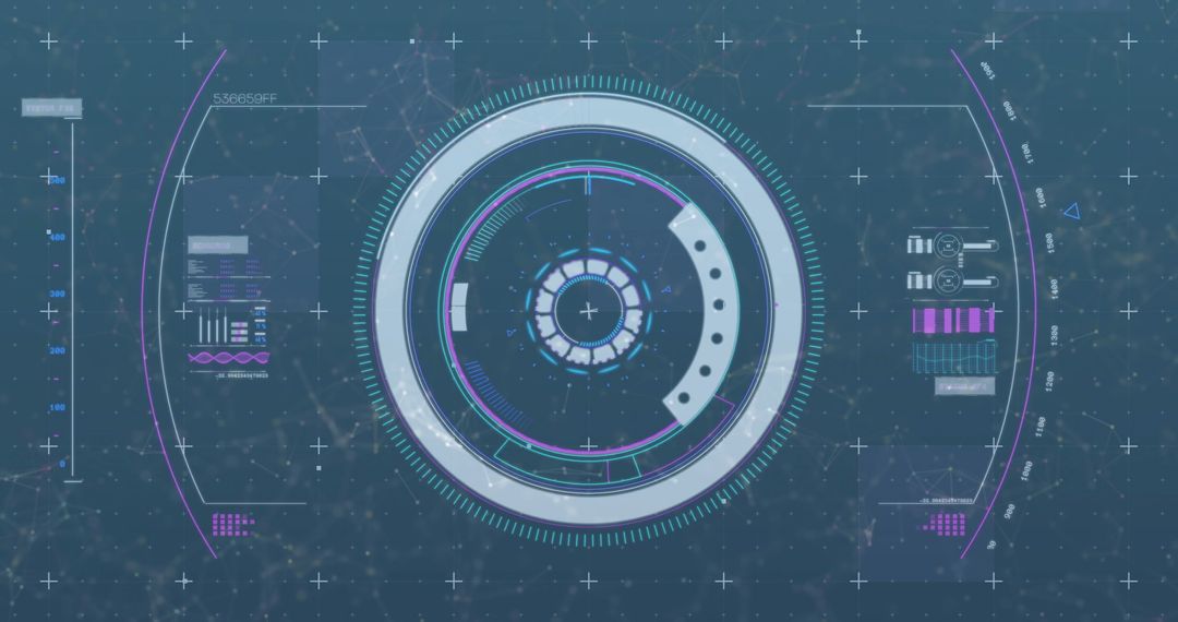 Futuristic Digital Interface with Scope and Data Elements