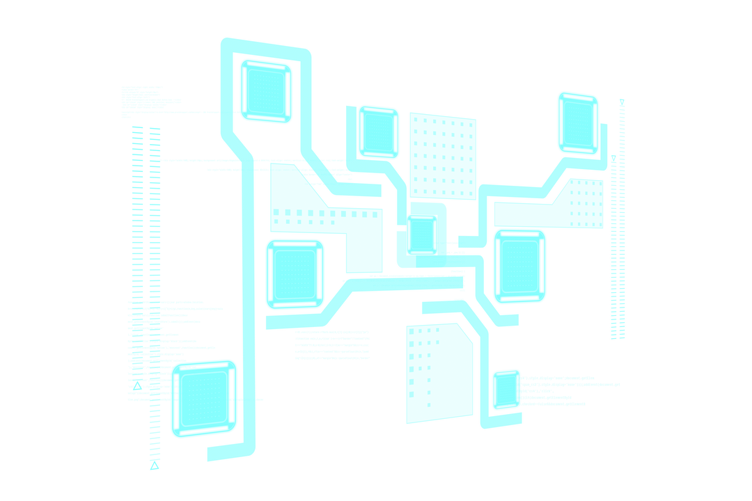 Transparent Digital Microchip Circuit Illustration with electronic components in neon blue vector fo - Download Free Stock Images Pikwizard.com