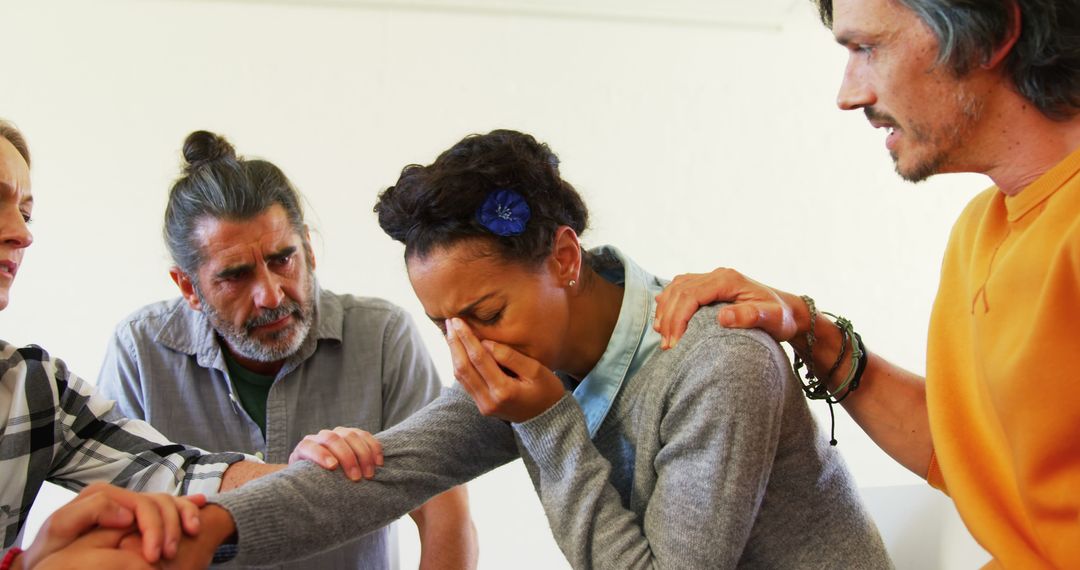 Support Group Consoling Upset Woman in Emotional Healing Session - Free Images, Stock Photos and Pictures on Pikwizard.com