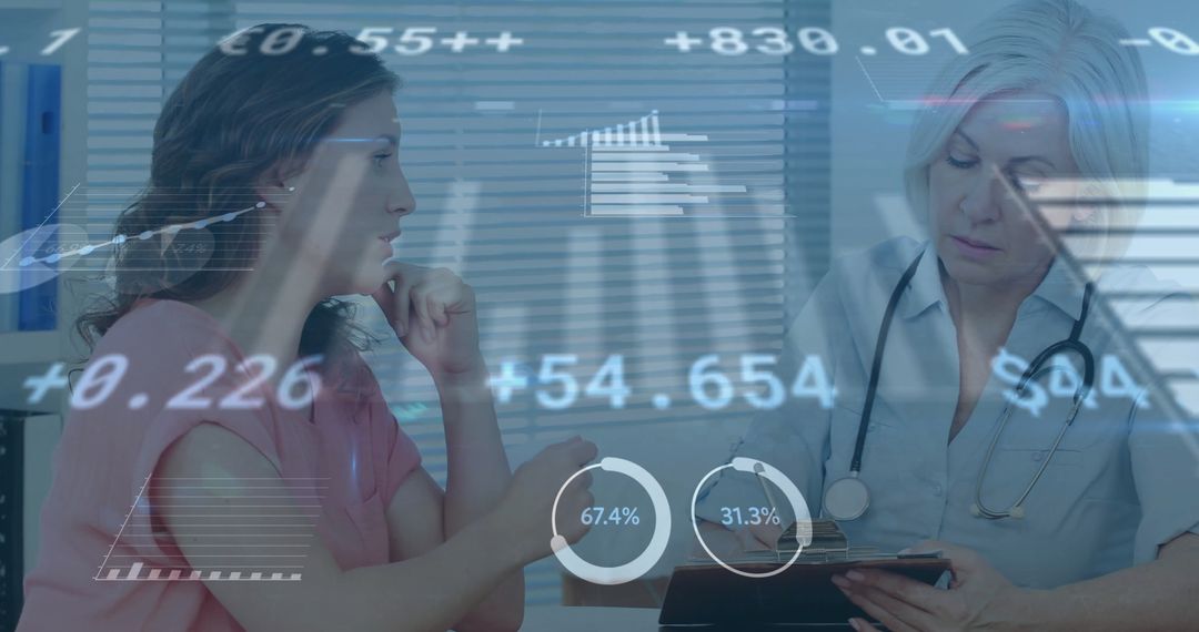 Doctor Analysing Data with Patient in Medical Consultation Setting