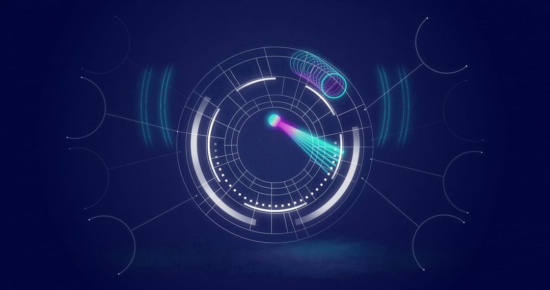 Tech-Inspired Digital Radar Interface on Dark Background