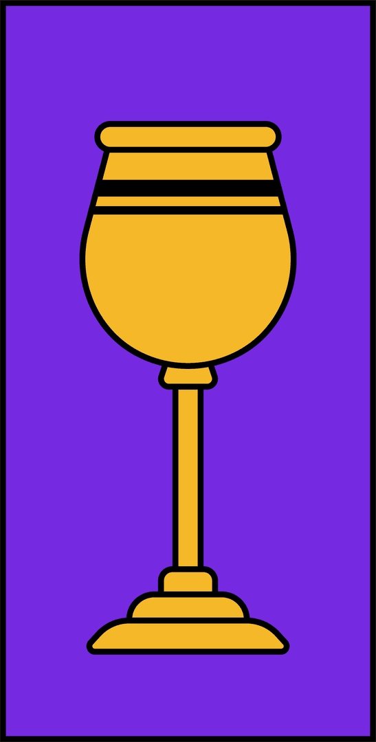 Stylized Golden Chalice Icon on Transparent Background