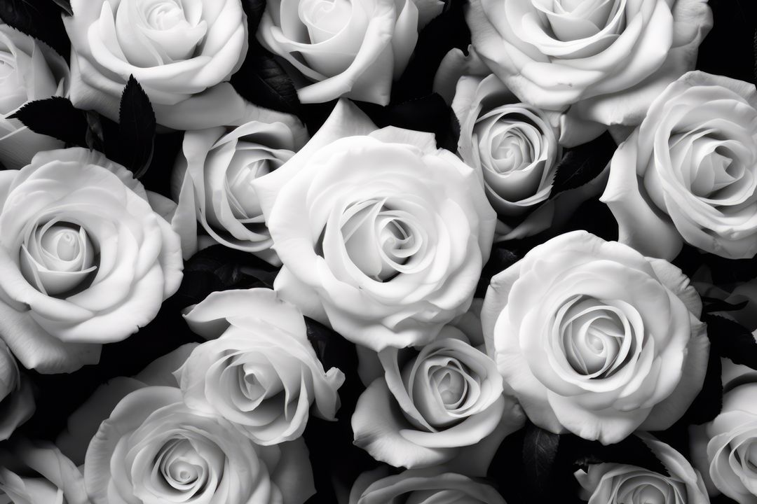 Close-up of Elegant Black and White Roses Background - Free Images, Stock Photos and Pictures on Pikwizard.com