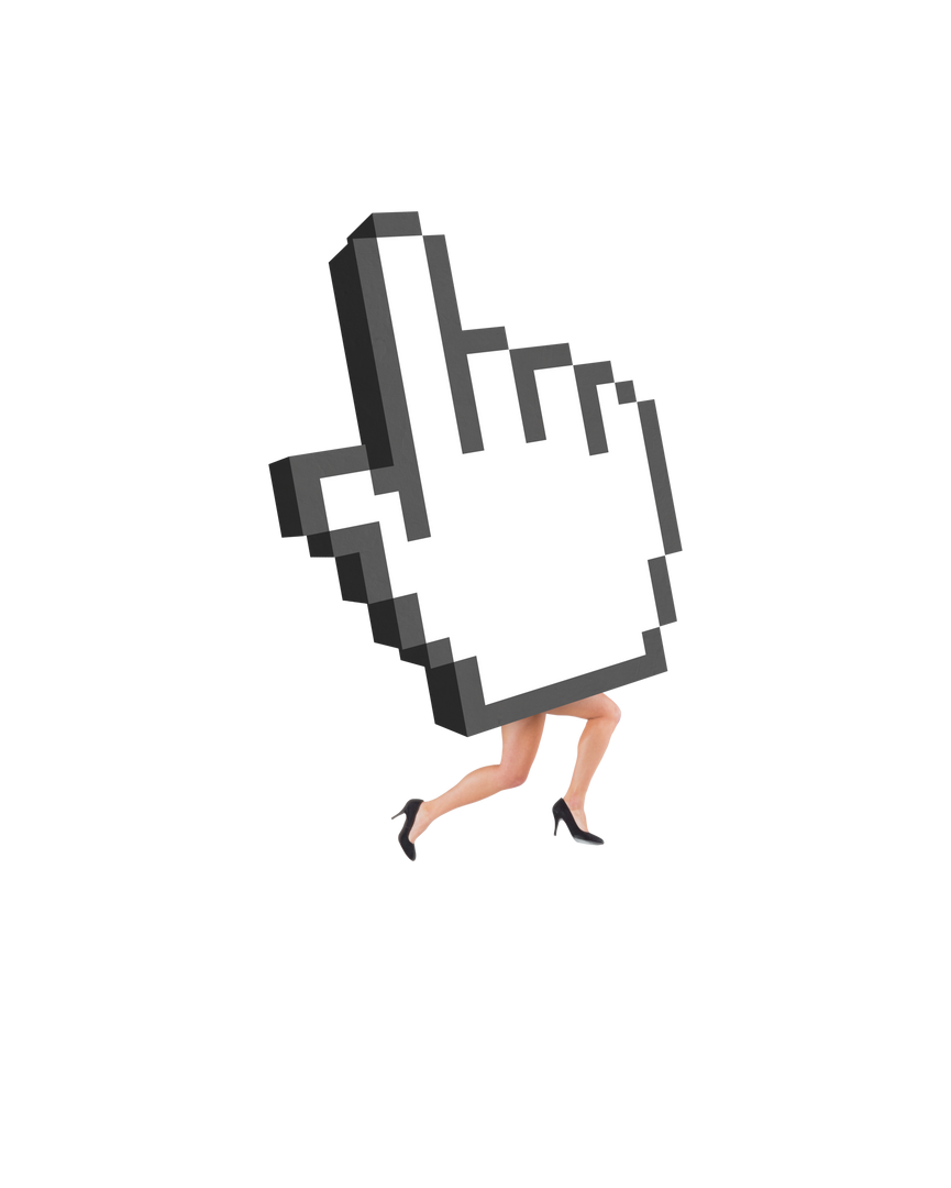 Cartoon Finger Cursor with Business Woman Legs on Transparent Background - Download Free Stock Images Pikwizard.com