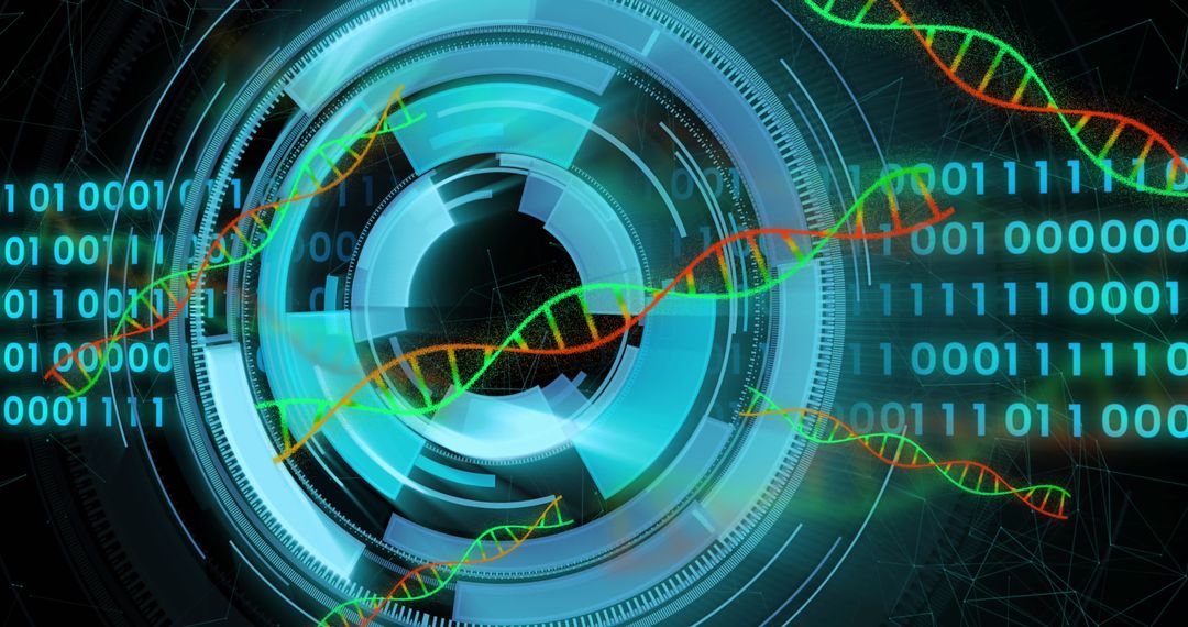 Futuristic Medical Data and Genetic Code Visualization