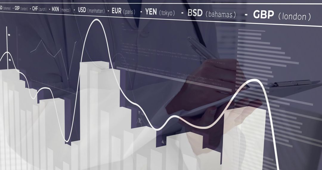 Businessperson Analyzing Financial Data with Digital Currency Chart