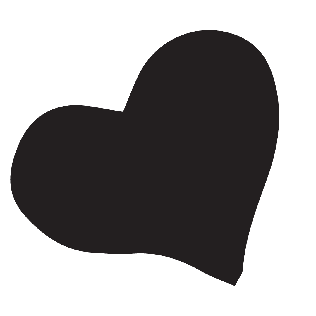 Transparent Black Heart Shape Silhouette Icon