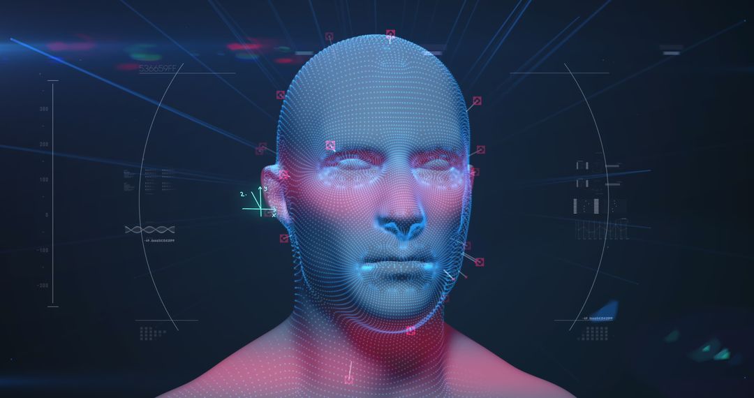 Digital Replica of Human Head in Futuristic Tech - Free Images, Stock Photos and Pictures on Pikwizard.com