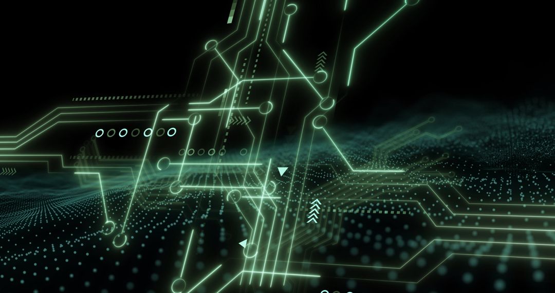 Abstract digital circuit board futuristic data flow