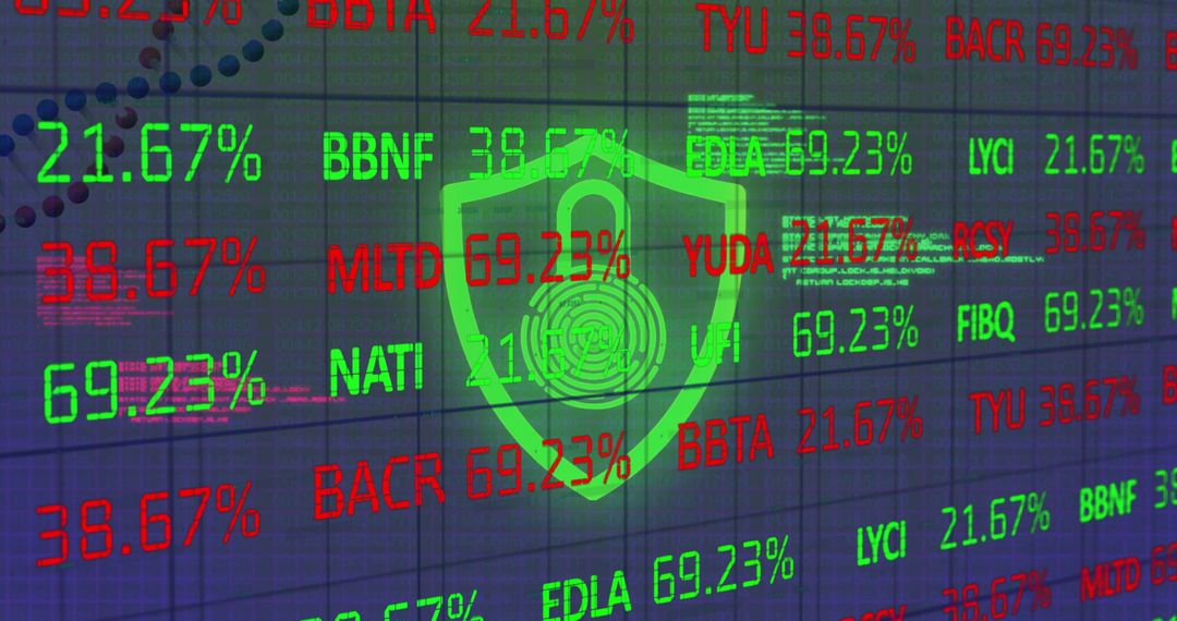 Digital Security in Financial Data Processing Concept