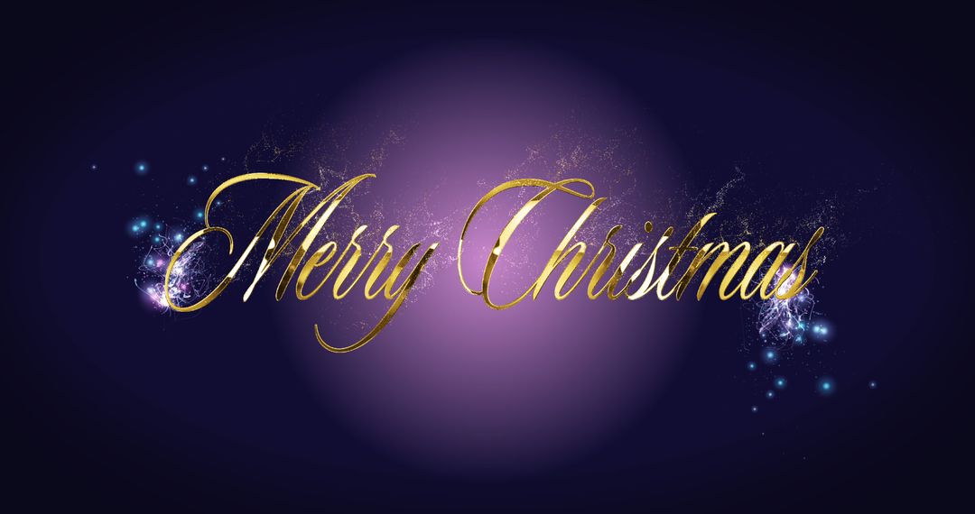 Elegant Merry Christmas Text with Sparkling Effects