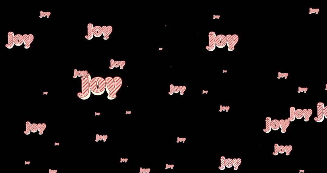 Festive Joy with Candy Cane Text on Black Background