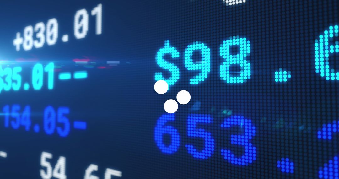 Digital Stock Market Display of Financial Data and Technology Interface