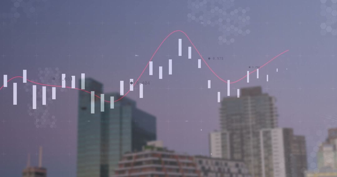 Global Financial Data Analytics with Urban Skyline Background