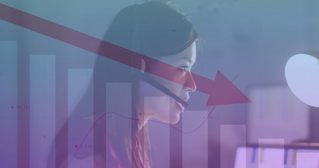 Conceptual Visualization of Businesswoman in Data Processing Routine