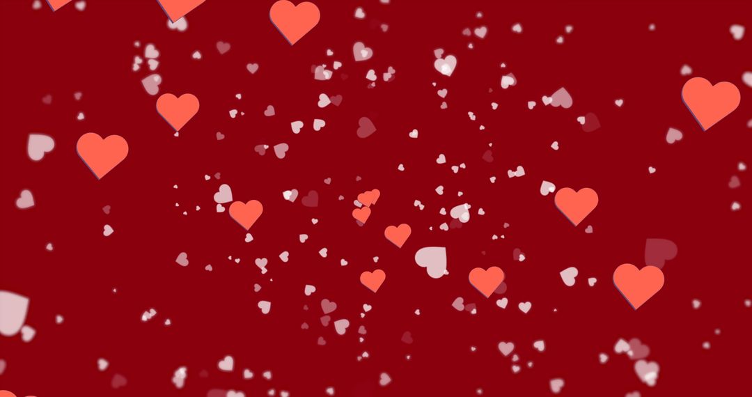 Hearts Floating on Red Background for Valentine's Day - Free Images, Stock Photos and Pictures on Pikwizard.com