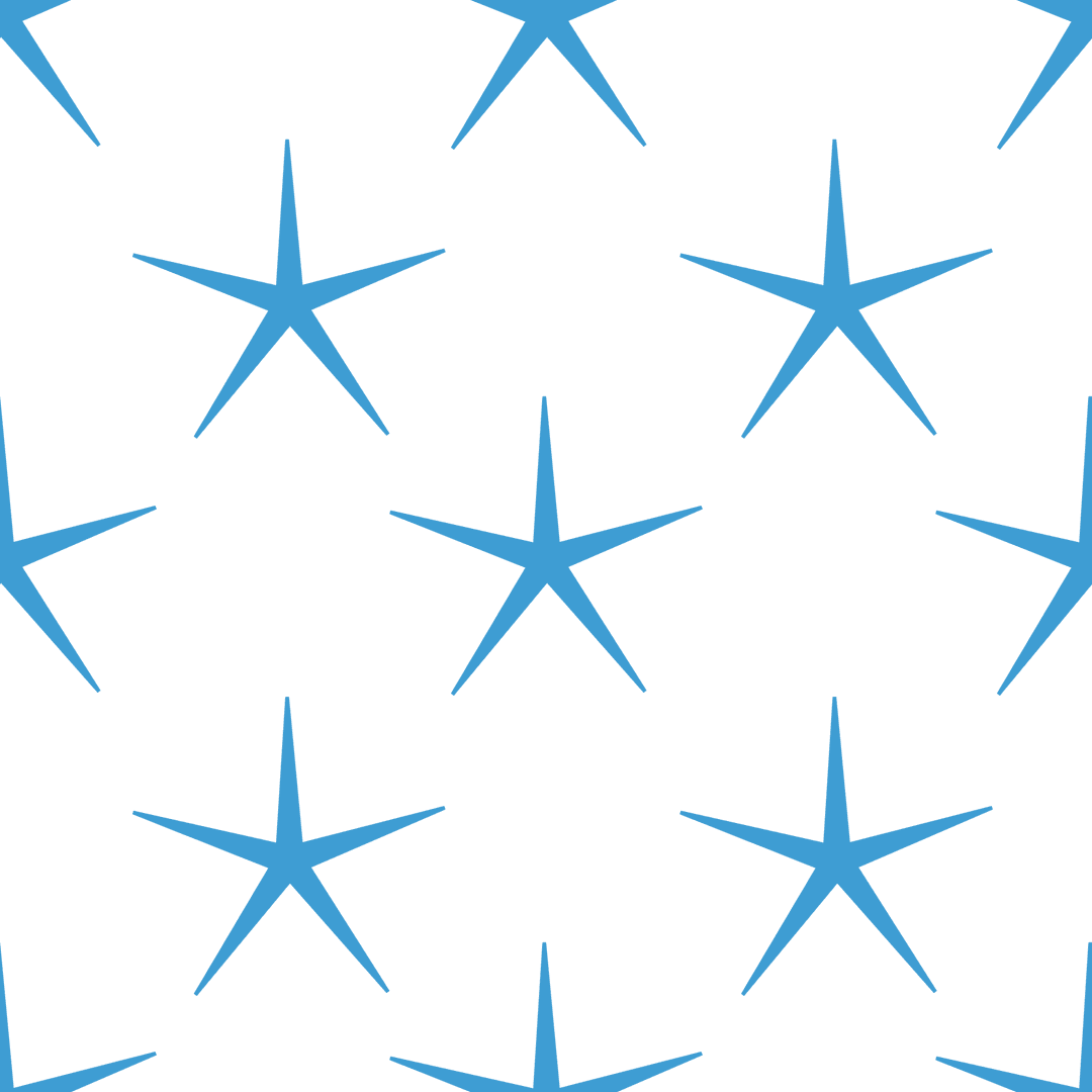 Blue Stars Repeating Pattern on Transparent Background