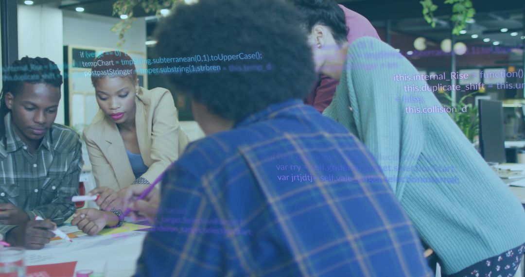 Diverse Team Analyzing Financial Data Collaborative Workspace