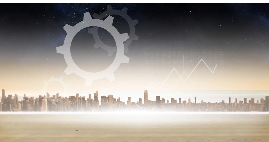 Financial Data Processing Synaptic Lighting on Urban Skyline