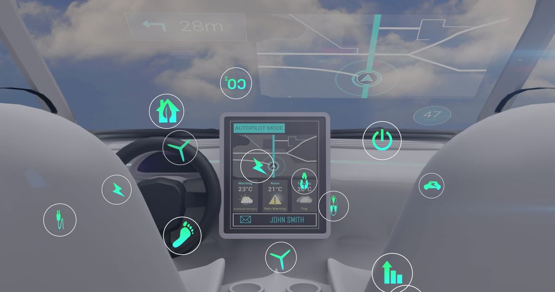 Futuristic Interface in Eco-Friendly Smart Car Cockpit