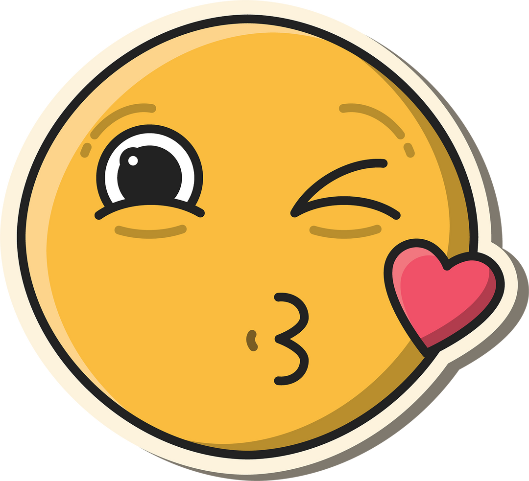 Transparent Emoji Icon Winking and Blowing Kiss with Red Heart - Download Free Stock Images Pikwizard.com