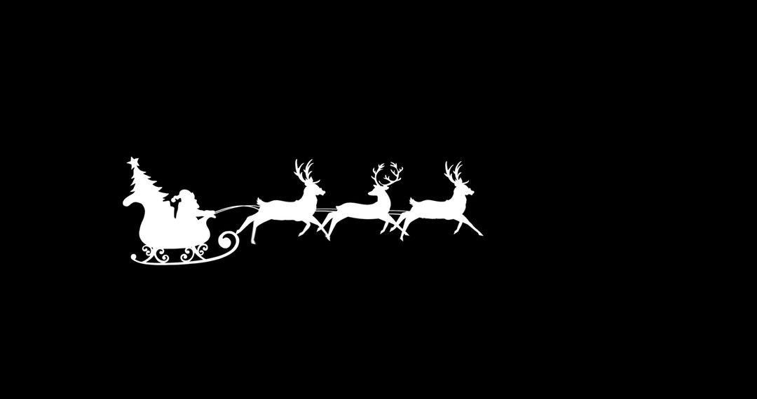 Santa Claus Sleigh Silhouette Over Black Background - Free Images, Stock Photos and Pictures on Pikwizard.com