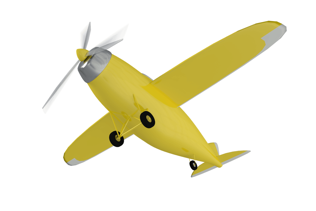 Yellow Plane Vector with Transparent Background