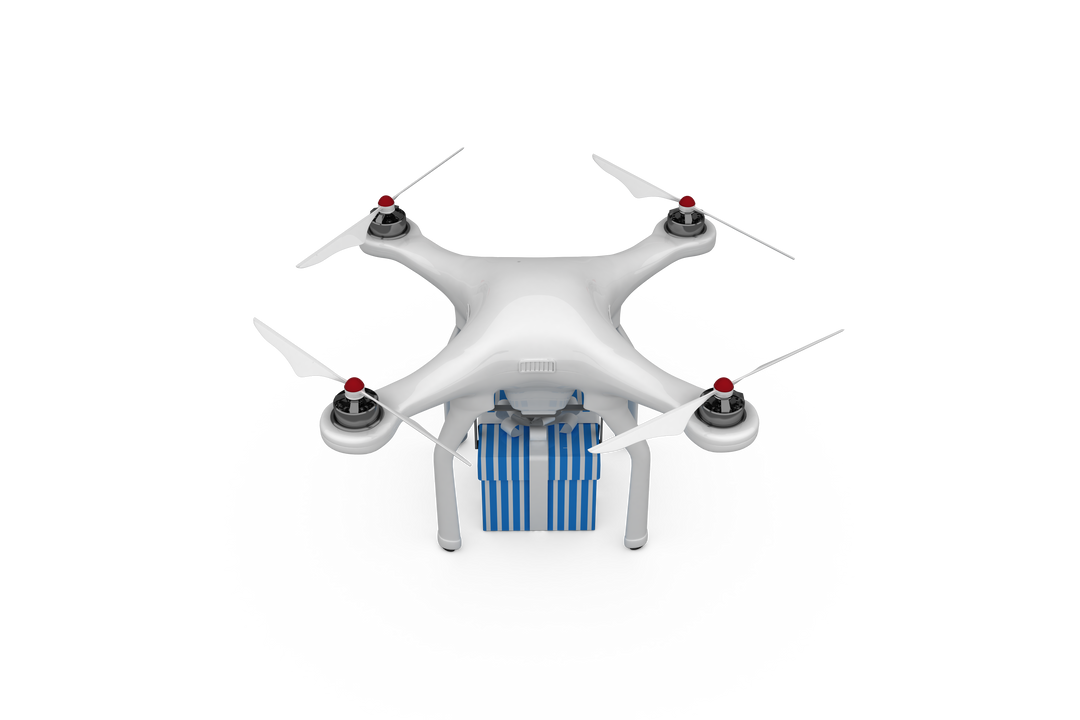 High Angle View Transparent Background Drone Delivering Gift Box - Download Free Stock Images Pikwizard.com