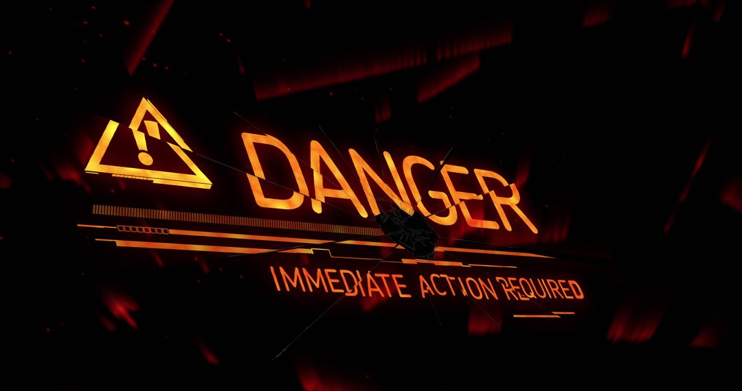 Digital Danger Warning with Emergency Alert Text