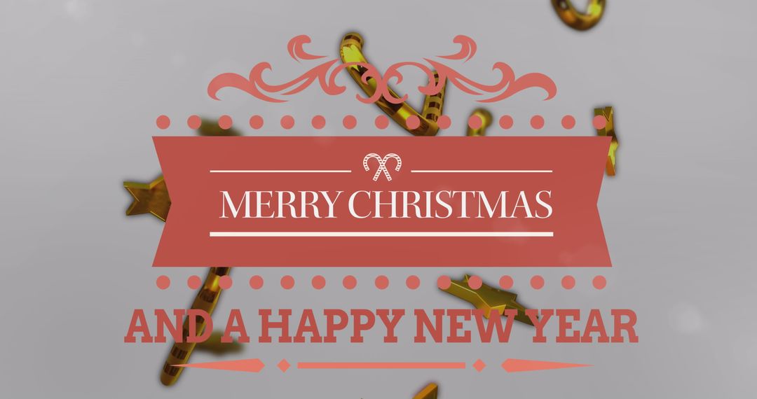 Festive Christmas and New Year Greeting with Iconic Candy Canes