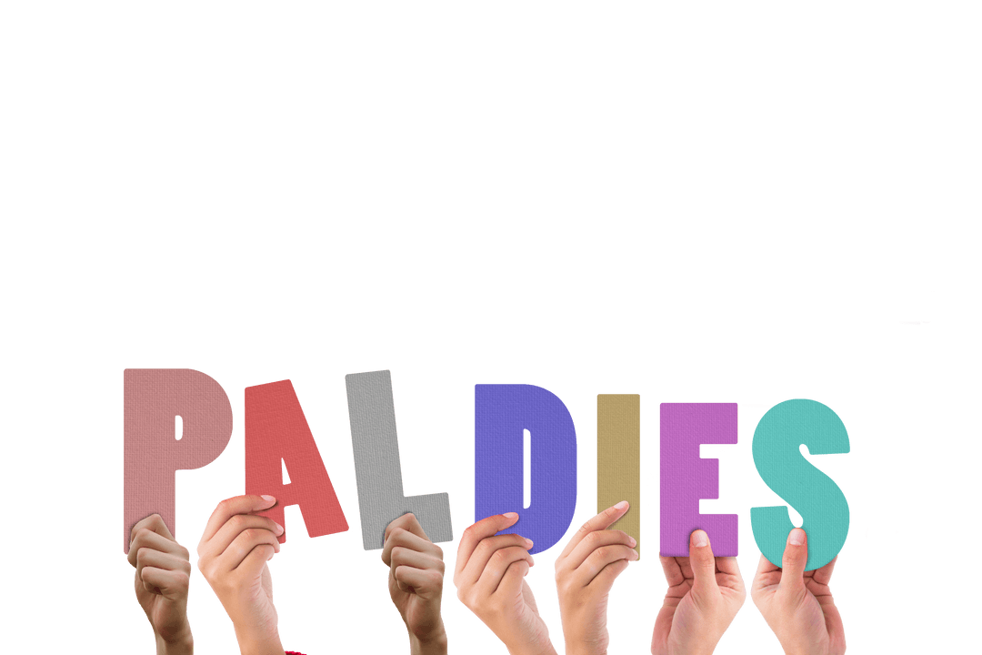 Transparent Background Diverse Hands Holding Colorful Thanks in Latvian Text