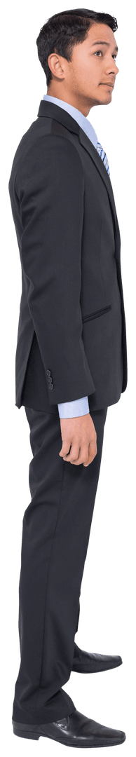 Profile View of Businessman Contemplating Ideas, Transparent Background
