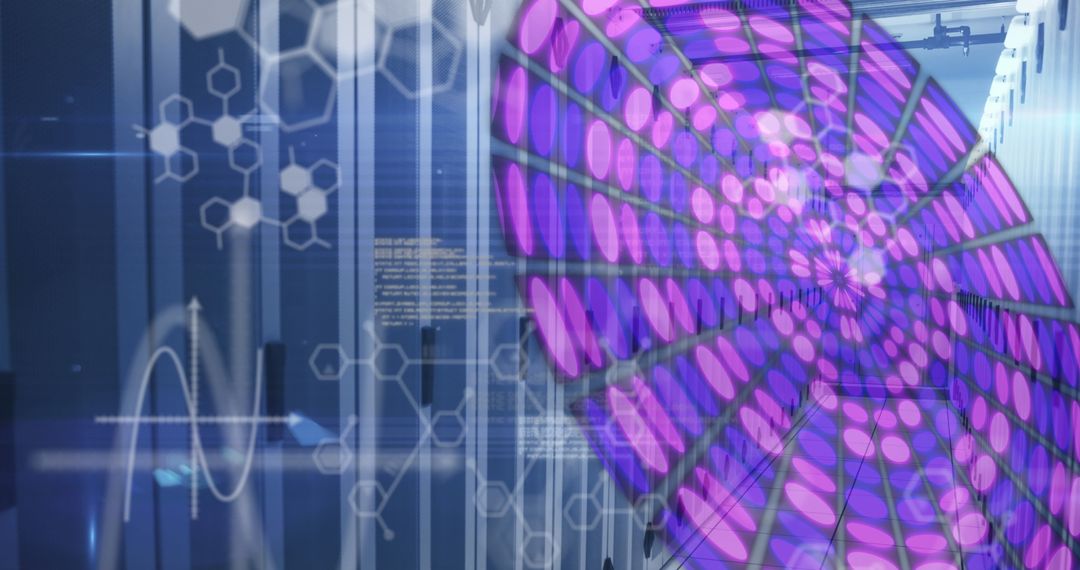 Futuristic Medical Data Visualization in Server Room