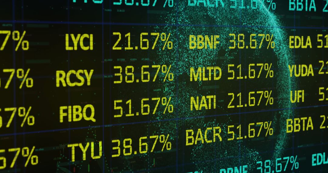 Digital Financial Data Display on Technological Interface