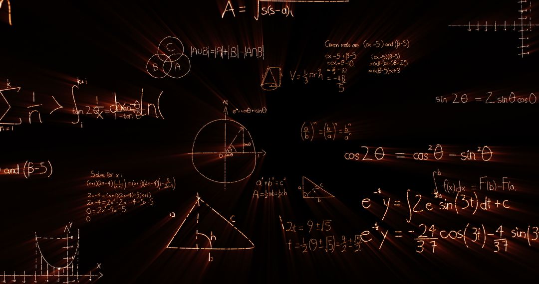 Numerical Equations Radiating from Blackboard