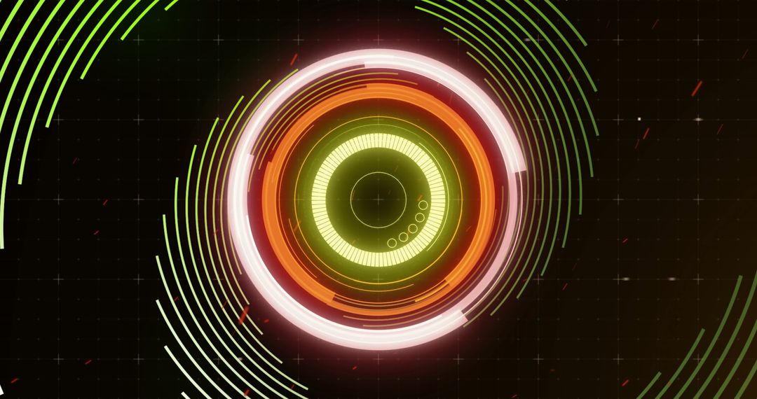 Futuristic Digital Interface with Targeting Scope and Spin