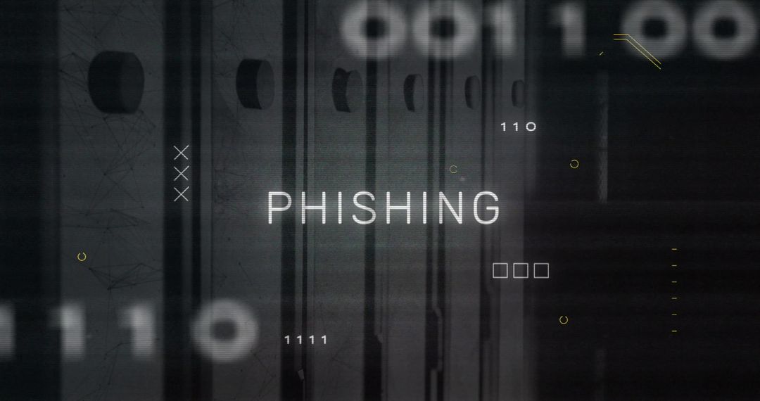 Digital Concept of Phishing Overlaid on Data Processing Visual