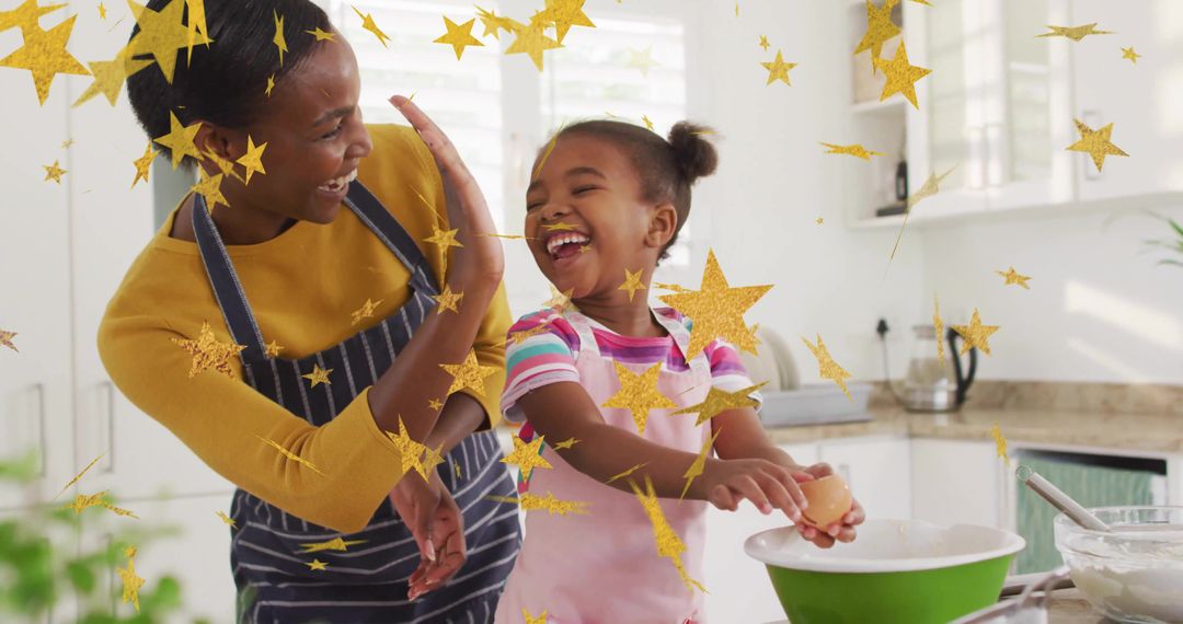 Joyful Baking Time with Mother and Daughter in Kitchen