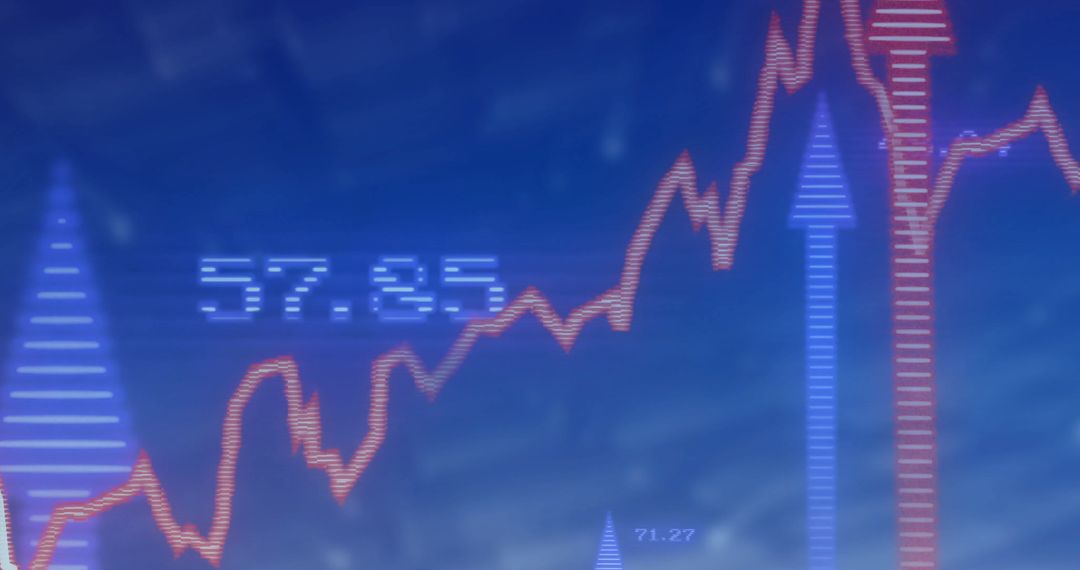 Digital Financial Data with Upward and Downward Arrows