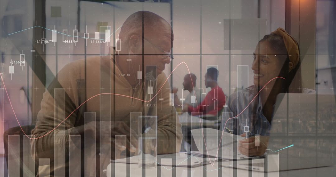 Multiracial Business Team Analyzing Data with Digital Charts